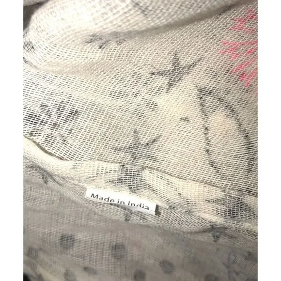 Free People Tote Bag Gauze Boho‎ Reusable Shopping Floral Festival 14x15" - Picture 6 of 9